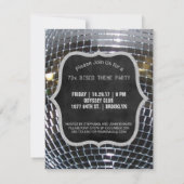 Silver Disco Ball Dance Party| Retro 70er Party Einladung (Rückseite)