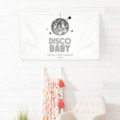Silver Disco Ball "Disco Baby" Babydusche Banner (Insitu)