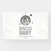 Silver Disco Ball "Disco Baby" Babydusche Banner (Horizontal)