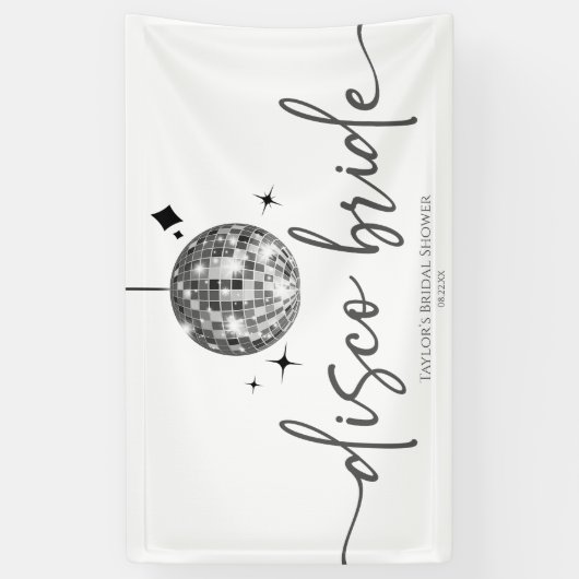 Silver Disco Ball Disco Bridge Brautparty Banner (Vertikal)