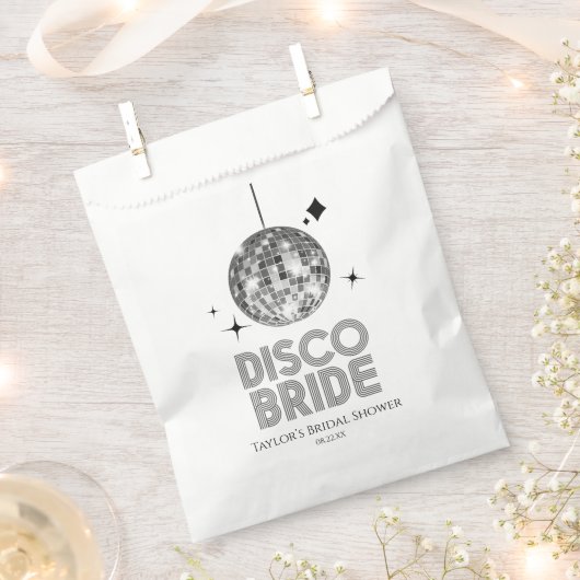 Silver Disco Ball Disco Bridge Brautparty Geschenktütchen (Ausgeschnitten)