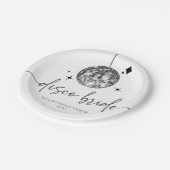 Silver Disco Ball Disco Bridge Brautparty Pappteller (Schrägansicht)