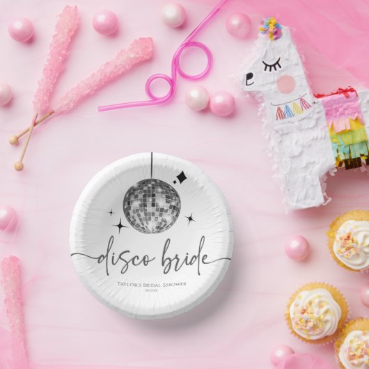 Silver Disco Ball Disco Bridge Brautparty Pappteller (Party)