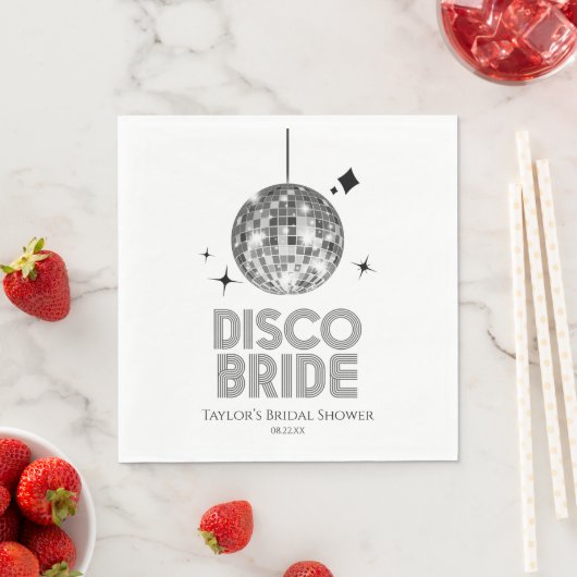 Silver Disco Ball Disco Bridge Brautparty Serviette (Beispiel)