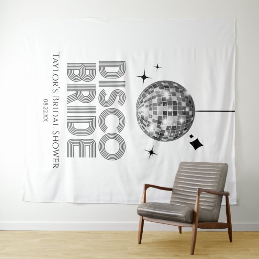 Silver Disco Ball Disco Bridge Brautparty Wandteppich (Beispiel (Horizontal))