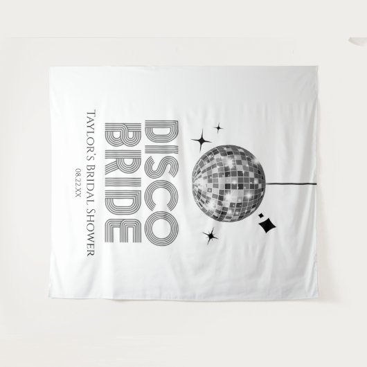 Silver Disco Ball Disco Bridge Brautparty Wandteppich (Vorderseite (Horizontal))