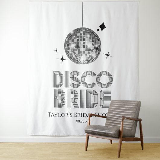 Silver Disco Ball Disco Bridge Brautparty Wandteppich (Beispiel)
