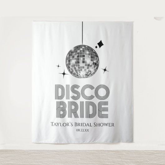 Silver Disco Ball Disco Bridge Brautparty Wandteppich (Vorderseite)
