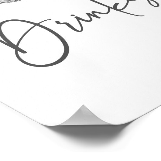 Silver Disco Ball Drinks Tafelschild Poster (Ecke)