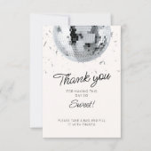 Silver Disco Ball Geburtstag Dankeskarte (Vorderseite)