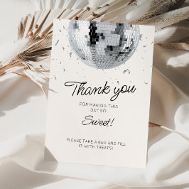 Silver Disco Ball Geburtstag Dankeskarte