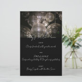 Silver Disco Ball Geburtstagsmenü Party (Stehend Vorderseite)