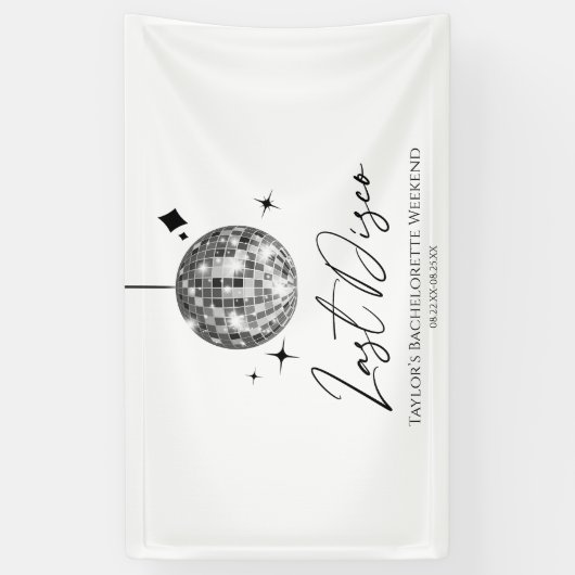 Silver Disco Ball Last Disco Junggeselinnen-Abschi Banner (Vertikal)