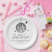 Silver Disco Ball Last Disco Junggeselinnen-Abschi Pappteller (Party)