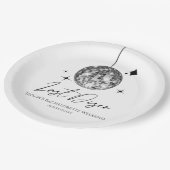 Silver Disco Ball Last Disco Junggeselinnen-Abschi Pappteller (Schrägansicht)
