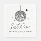 Silver Disco Ball Last Disco Junggeselinnen-Abschi Serviette (Vorderseite)