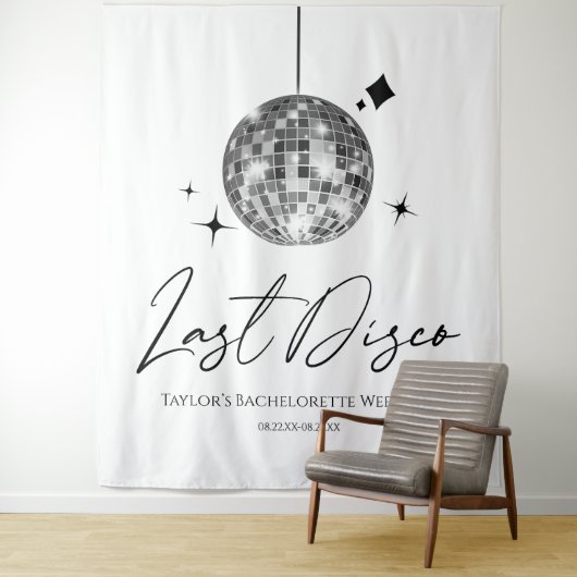 Silver Disco Ball Last Disco Junggeselinnen-Abschi Wandteppich (Beispiel)