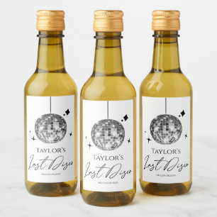 Silver Disco Ball Last Disco Junggeselinnen-Abschi Weinetikett