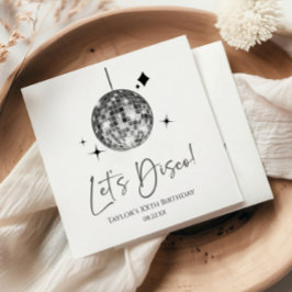 Silver Disco Ball Let's Disco Geburtstagsparty Serviette