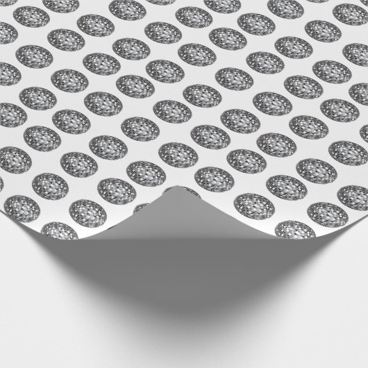 Silver Disco-Ball-Muster Geschenkpapier (Ecke)