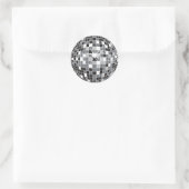 Silver Disco-Ball-Muster Runder Aufkleber (Tasche)