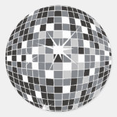 Silver Disco-Ball-Muster Runder Aufkleber (Vorderseite)