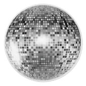 Silver Disco Ball Party Glamour Keramikknauf (Vorderseite)