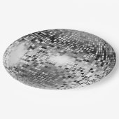 Silver Disco Ball Party Glamour Pappteller (Schrägansicht)