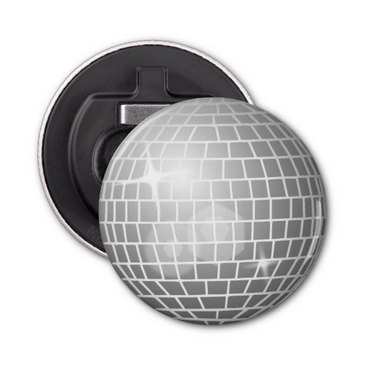 Silver Disco Ball Retro 70er Flaschenöffner (Vorderseite)