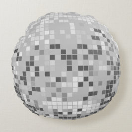 Silver Disco Ball Rundes Kissen
