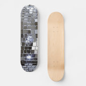 Silver Disco Ball Skateboard (Vorderseite)