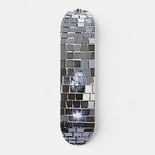 Silver Disco Ball Skateboard (Vorderseite)