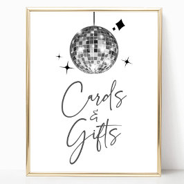 Silver Disco Ball Unterschrift Karte und Geschenks Poster