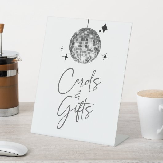 Silver Disco Ball Unterschrift Karte und Geschenks Sockelschild (In SItu)