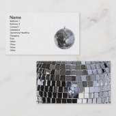 Silver Disco Ball Visitenkarte (Vorne/Hinten)