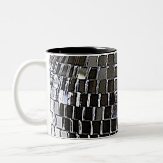 Silver Disco Ball Zweifarbige Tasse (Links)