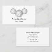 Silver Disco Balls Party Planer Custom Visitenkarte (Vorne/Hinten)