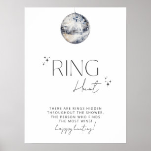 Silver Disco Brautparty Runde Spiel Poster