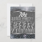 Silver Disco Dance Party | Retro 70er-Themenparty Einladung (Vorderseite)