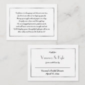 Silver Display Brautparty Insert Card + Tag (Vorne/Hinten)