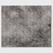 Silver Distressed Goth Damask Wrapping Paper Geschenkpapier (Flach)