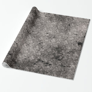 Silver Distressed Goth Damask Wrapping Paper Geschenkpapier