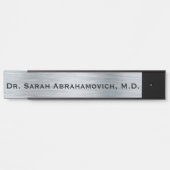 Silver Doctor's Office Door Sign Long Name Türschild (Vorderseite )