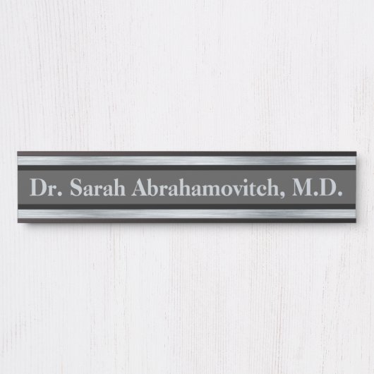 Silver Doctor's Office Door Sign Türschild (Vorderseite )