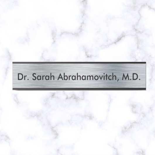Silver Doctor's Office Door Sign Türschild
