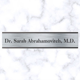 Silver Doctor's Office Door Sign Türschild