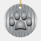 Silver Dog Bone and Paw Weihnachtsschmuck (Vorne)