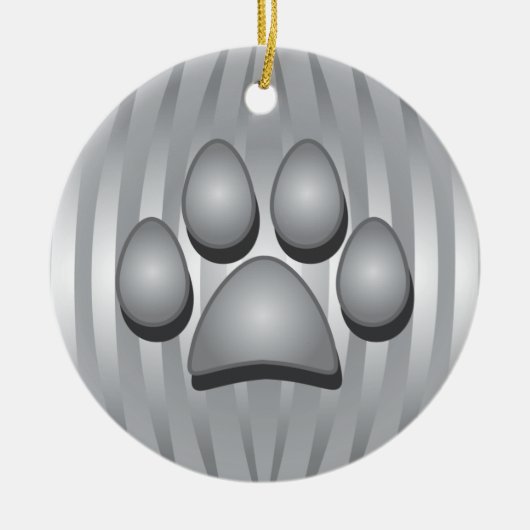 Silver Dog Bone and Paw Weihnachtsschmuck (Vorne)