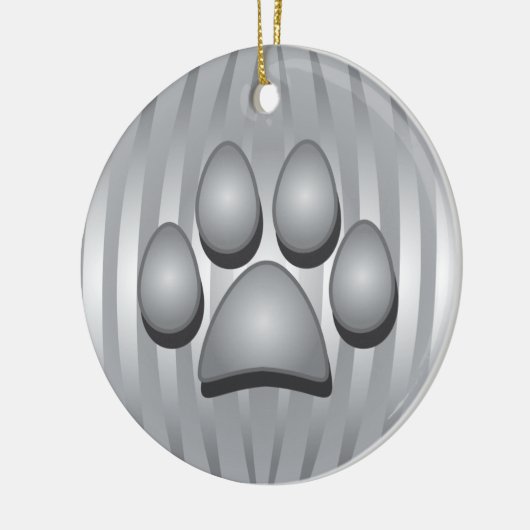 Silver Dog Bone and Paw Weihnachtsschmuck (Links)
