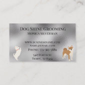 Silver Dog Grooming Glitzer Pet Services Visitenkarte (Rückseite)